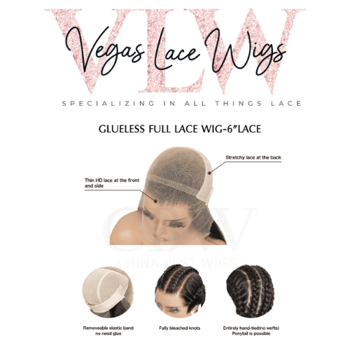 ADRIAN HD FULL LACE GLUELESS WIG STRETCH CAP